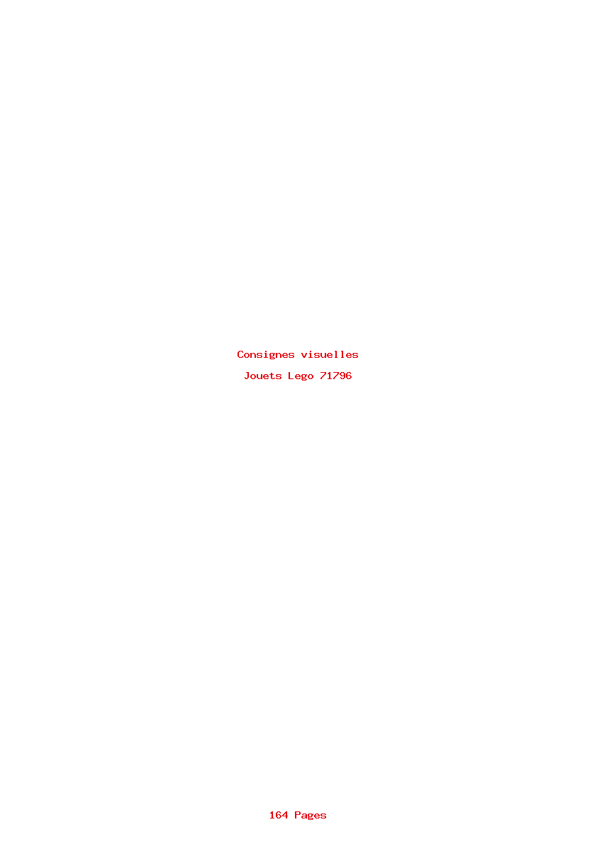 Page 1 de la notice Consignes visuelles Lego 71796