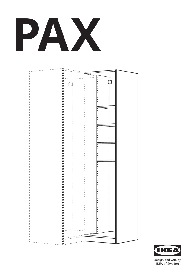 Page 1 de la notice Instructions / montage Ikea PAX