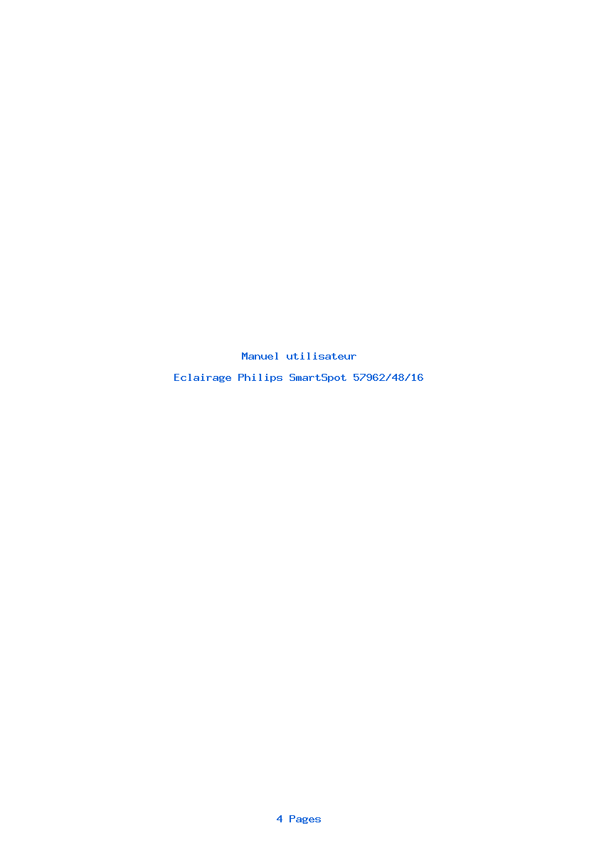 Page 1 de la notice Manuel utilisateur Philips SmartSpot 57962/48/16