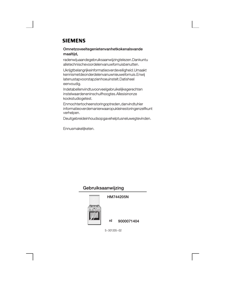 Page 1 de la notice Manuel utilisateur Siemens HM744205