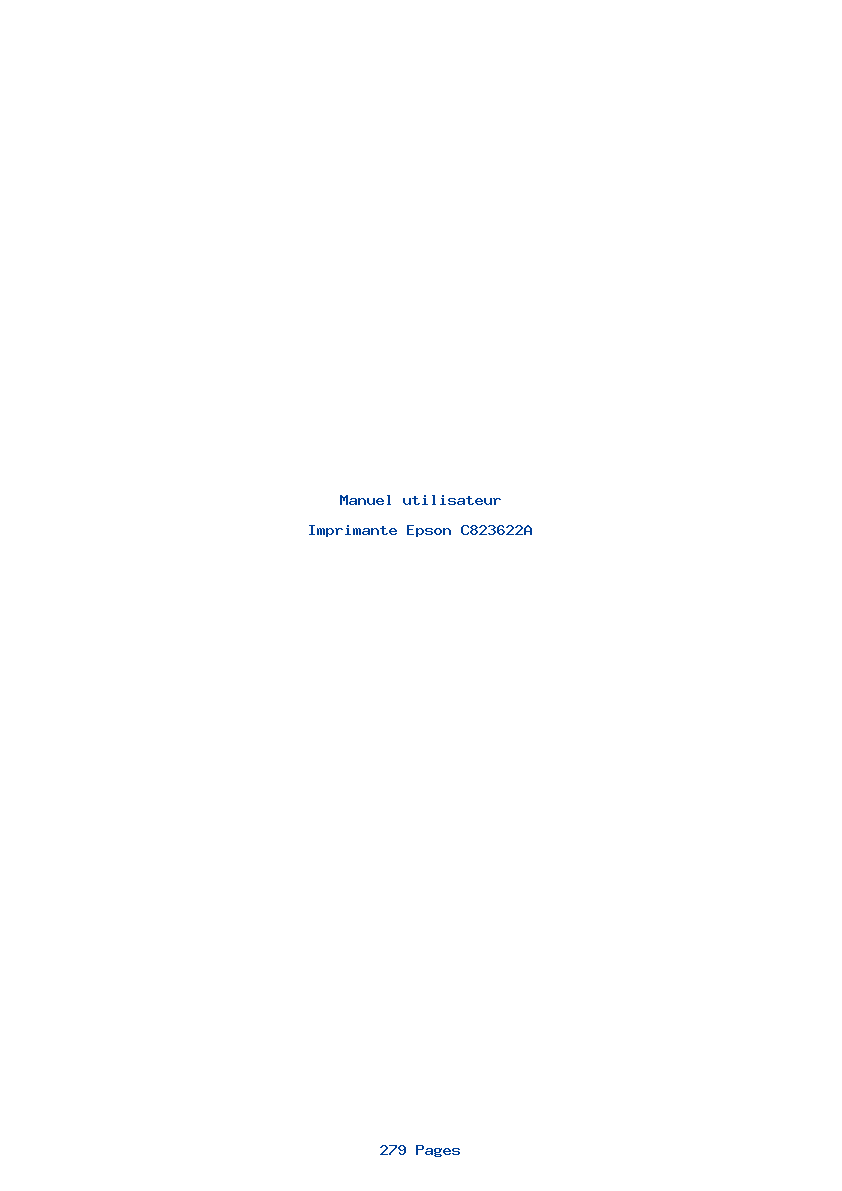 Page 1 de la notice Manuel utilisateur Epson C823622A