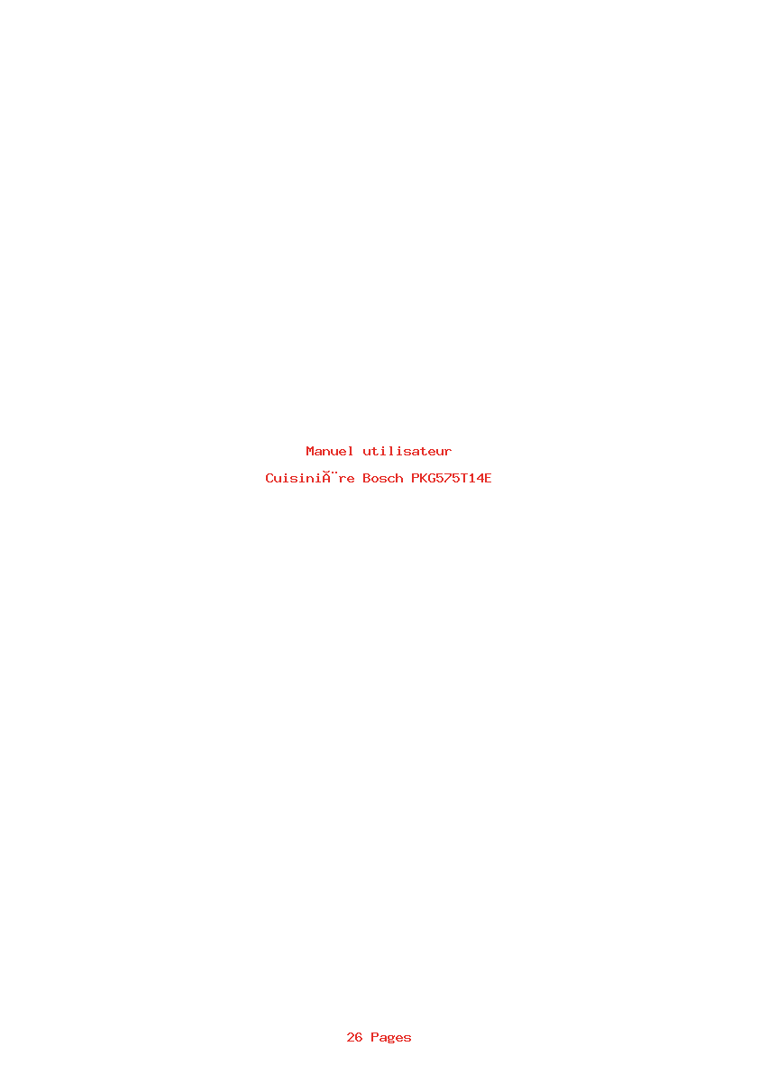 Page 1 de la notice Manuel utilisateur Bosch PKG575T14E
