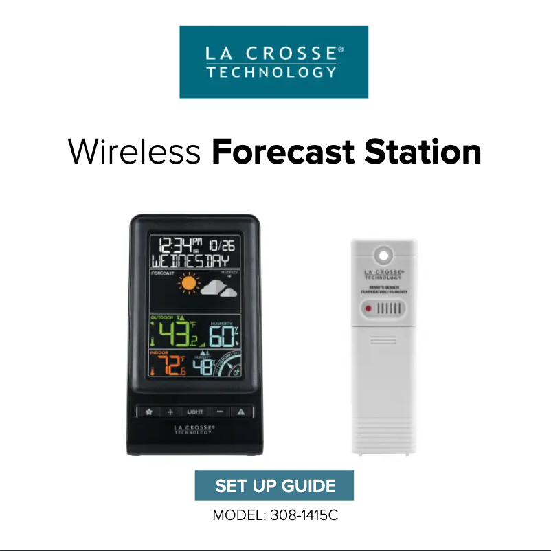 Page 1 of the manual User Manual La Crosse Technology 308-1415C