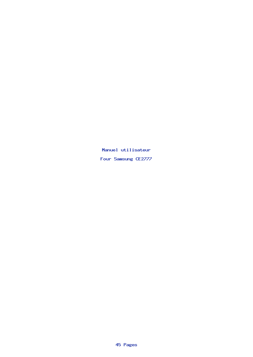 Page 1 de la notice Manuel utilisateur Samsung CE2777
