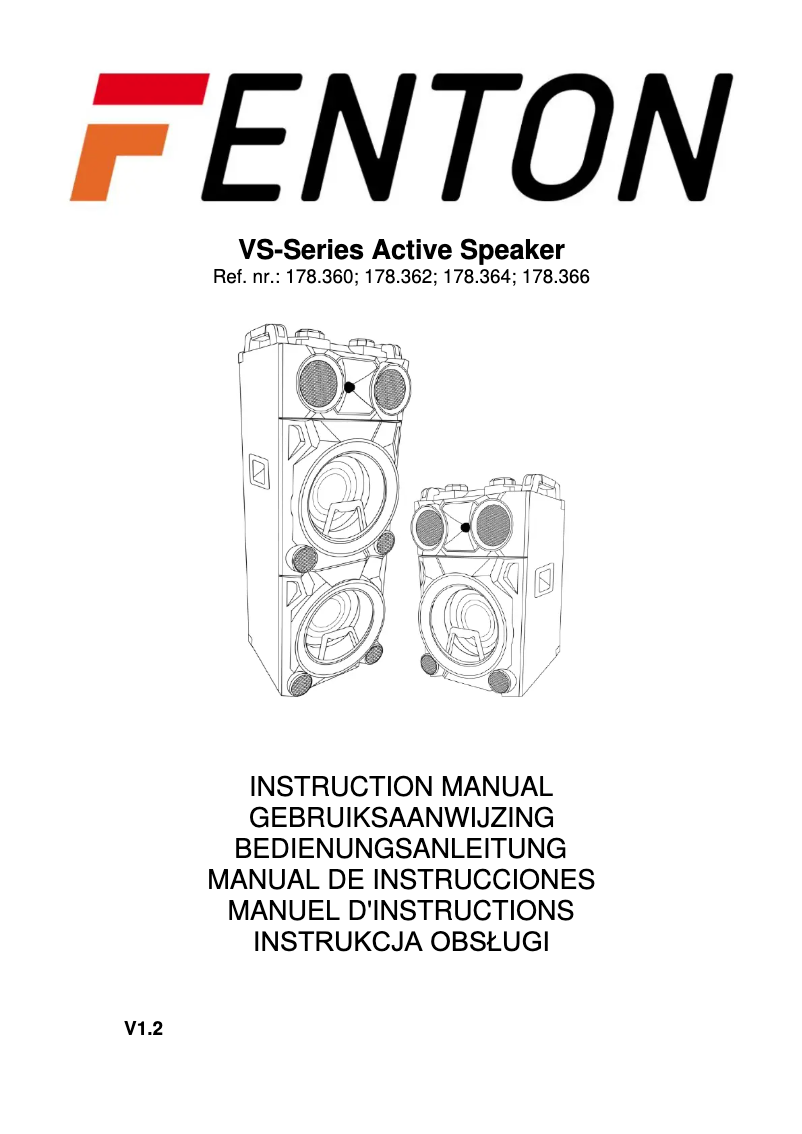 Page 1 de la notice Manuel utilisateur Fenton VS210