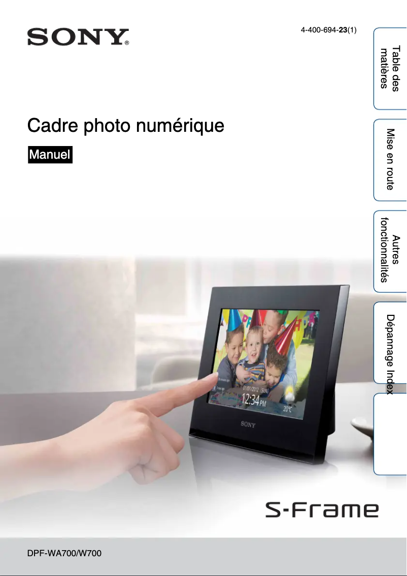 Page n°1 - Manuel utilisateur Sony DPF-WA700