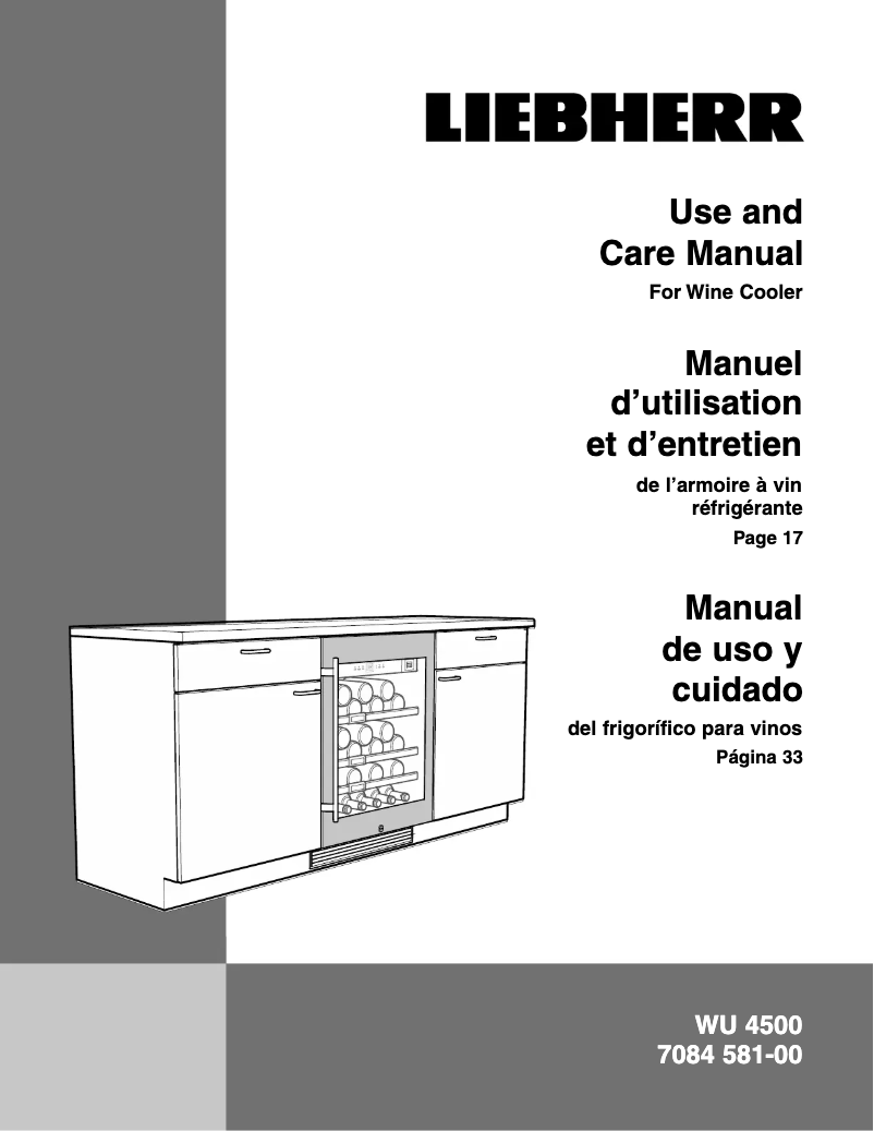 Page 1 de la notice Manuel utilisateur Liebherr WU-4500