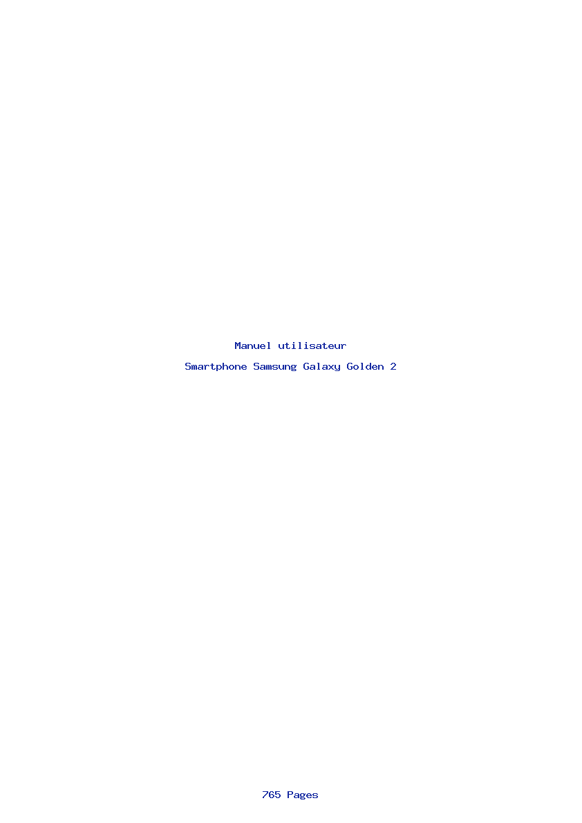 Page 1 de la notice Manuel utilisateur Samsung Galaxy Golden 2