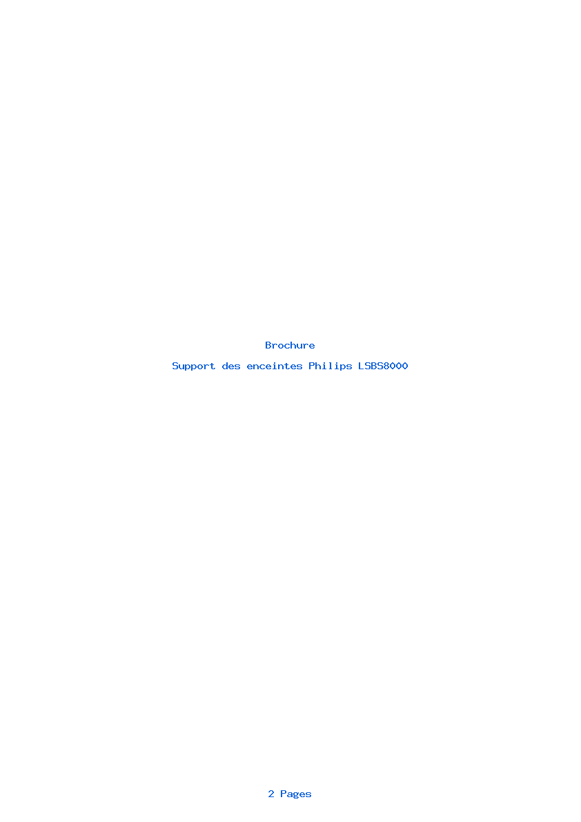 Page 1 de la notice Brochure Philips LSBS8000