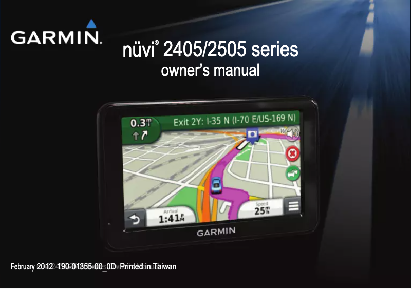 Page 1 de la notice Manuel utilisateur Garmin nüvi 2555