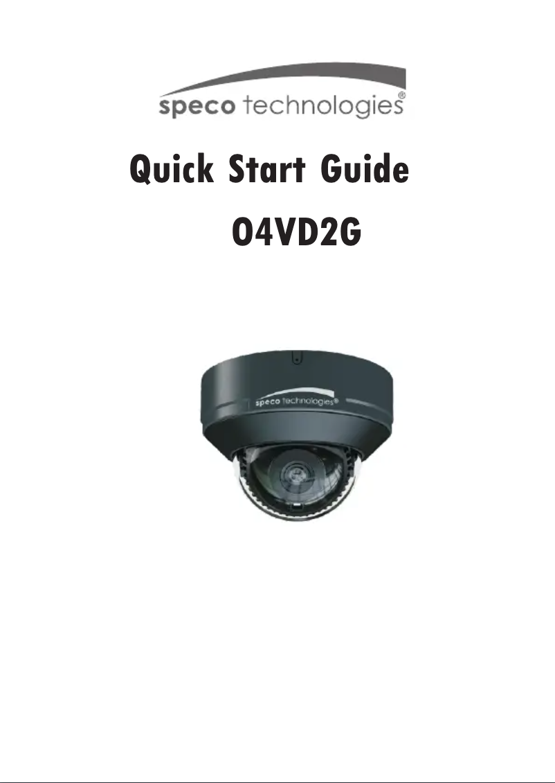 Page 1 of the manual Quick Start Guide Speco Technologies O4VD2G