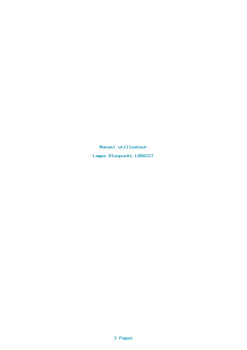 Page 1 de la notice Manuel utilisateur Blaupunkt LBB6CCT