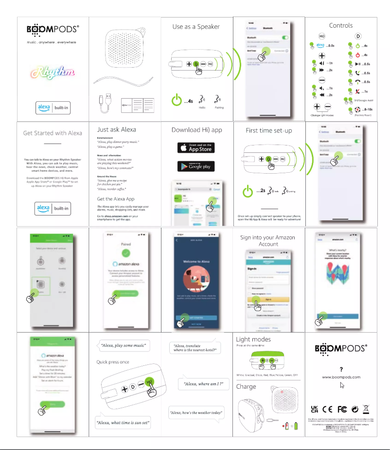 Page 1 de la notice Manuel utilisateur Boompods Rhythm