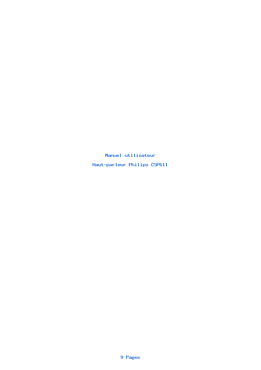 Image de la première page du manuel de l'appareil CSP611