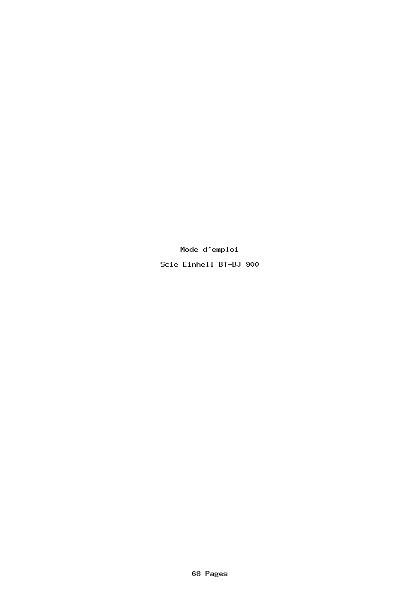Page 1 de la notice Mode d'emploi Einhell BT-BJ 900