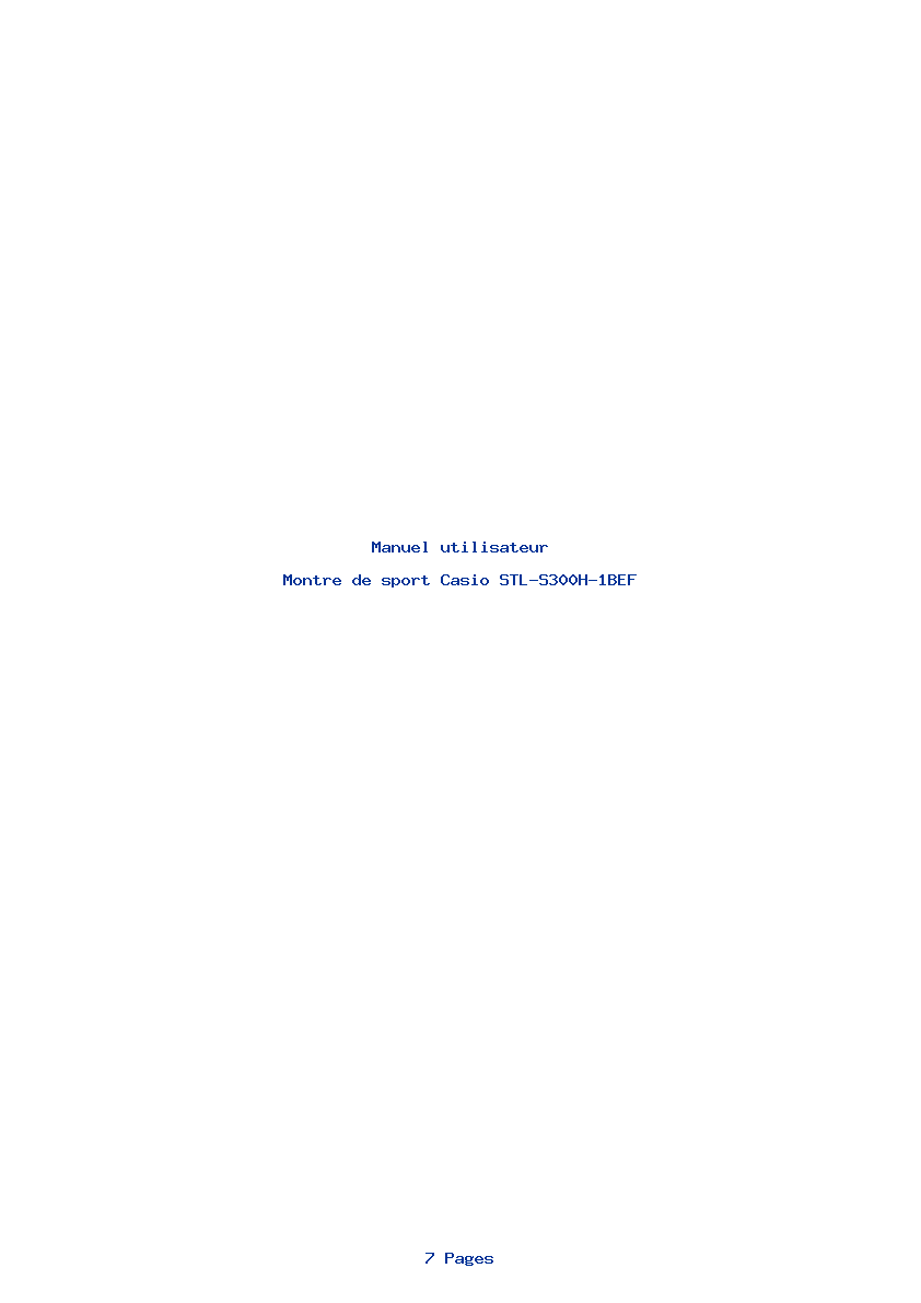 Page 1 de la notice Manuel utilisateur Casio STL-S300H-1BEF