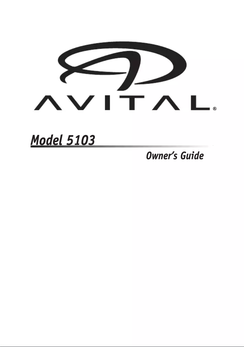 Page 1 de la notice Manuel utilisateur Avital 5103