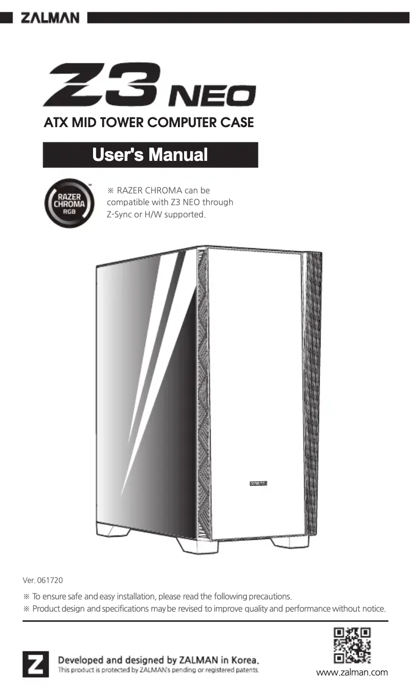 Página 1 del manual Manual de usuario Zalman Z3 NEO