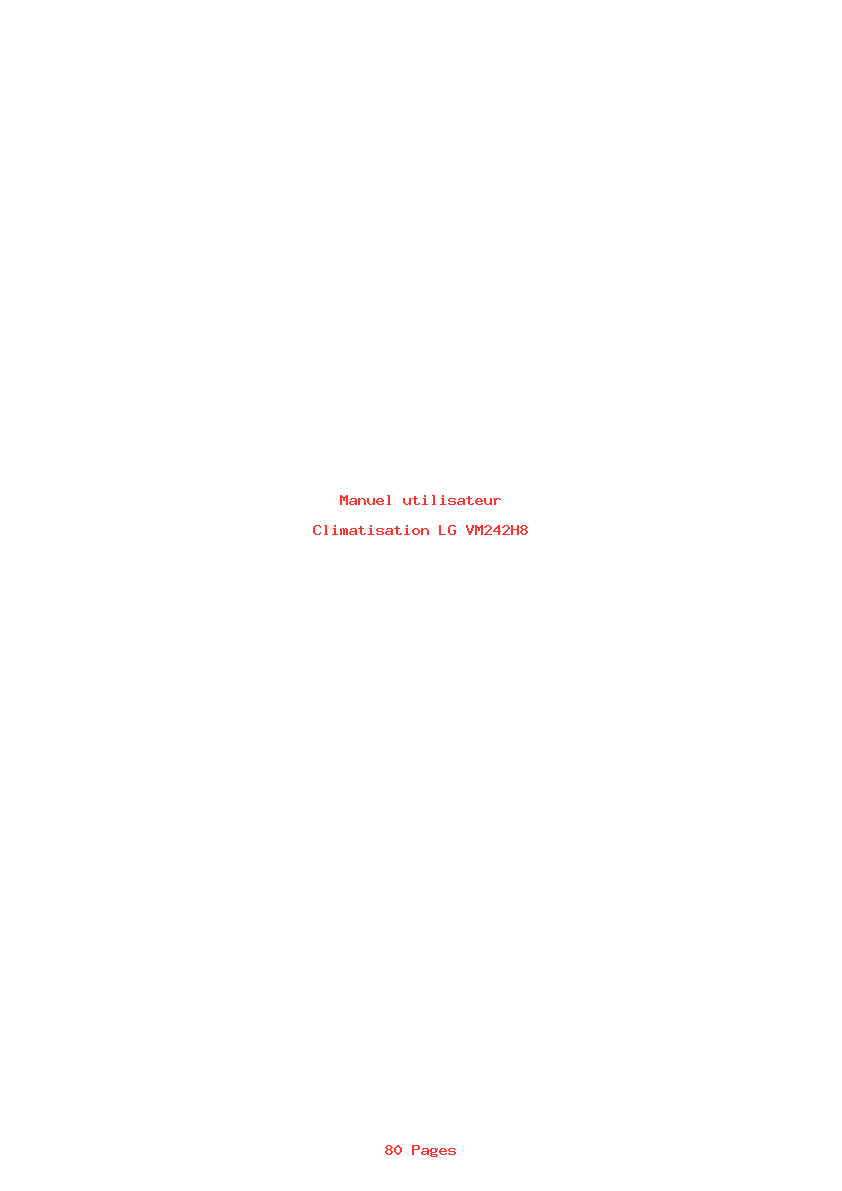 Page 1 de la notice Manuel utilisateur LG VM242H8