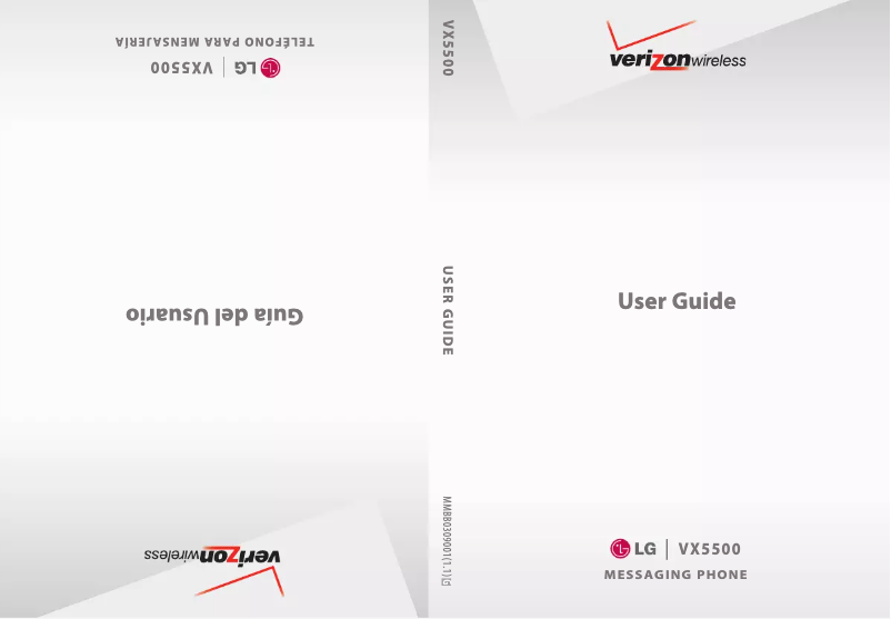 Page 1 de la notice Manuel utilisateur LG VX5500