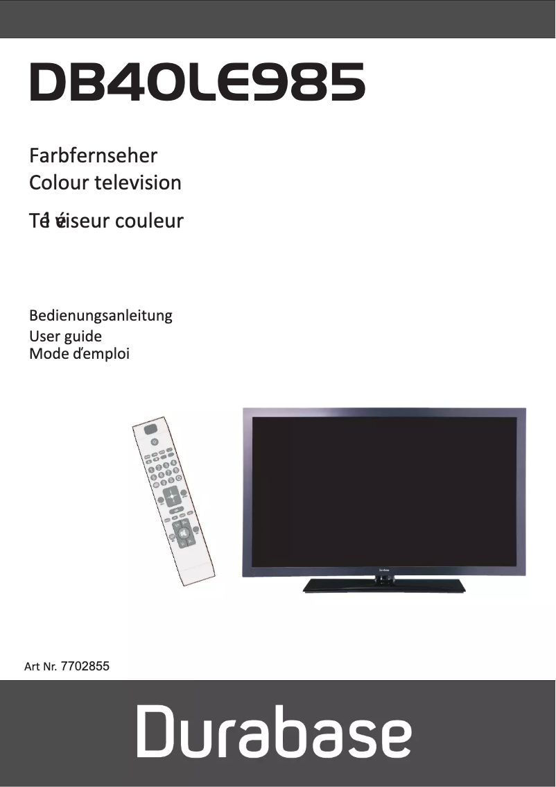 Page 1 de la notice Manuel utilisateur Durabase DB-40LE985