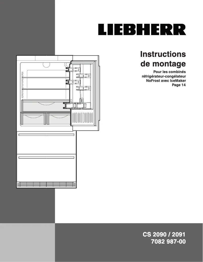 Page 1 de la notice Guide d'installation Liebherr CS 2091