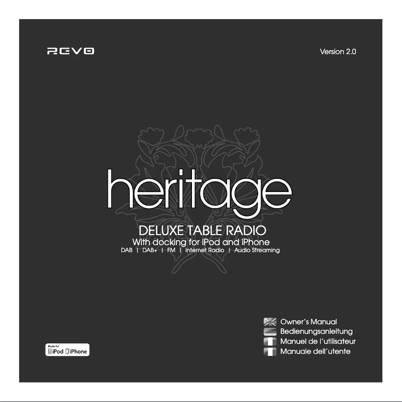 Page 1 de la notice Manuel utilisateur REVO Heritage Shadow