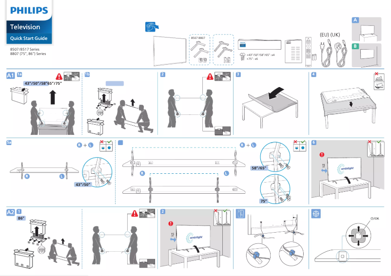 Page 1 of the manual Quick Start Guide Philips 65PUS8507