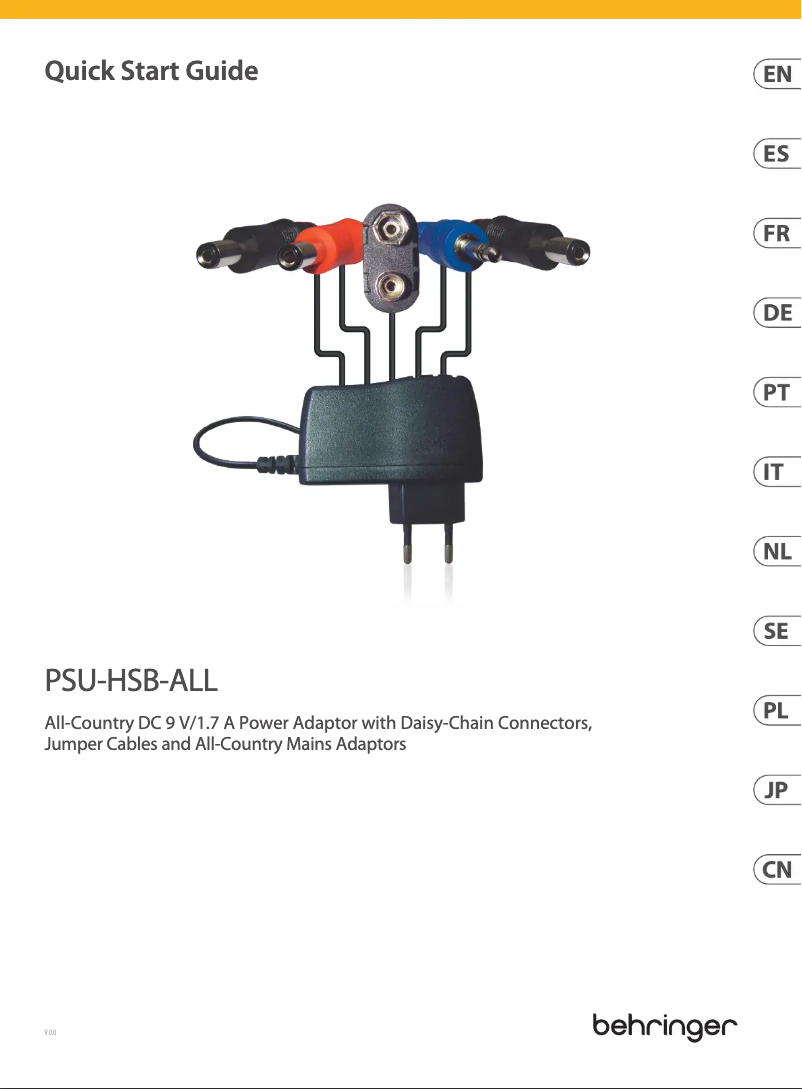 Página 1 del manual Manual de usuario Behringer Power The World PSU-HSB-ALL