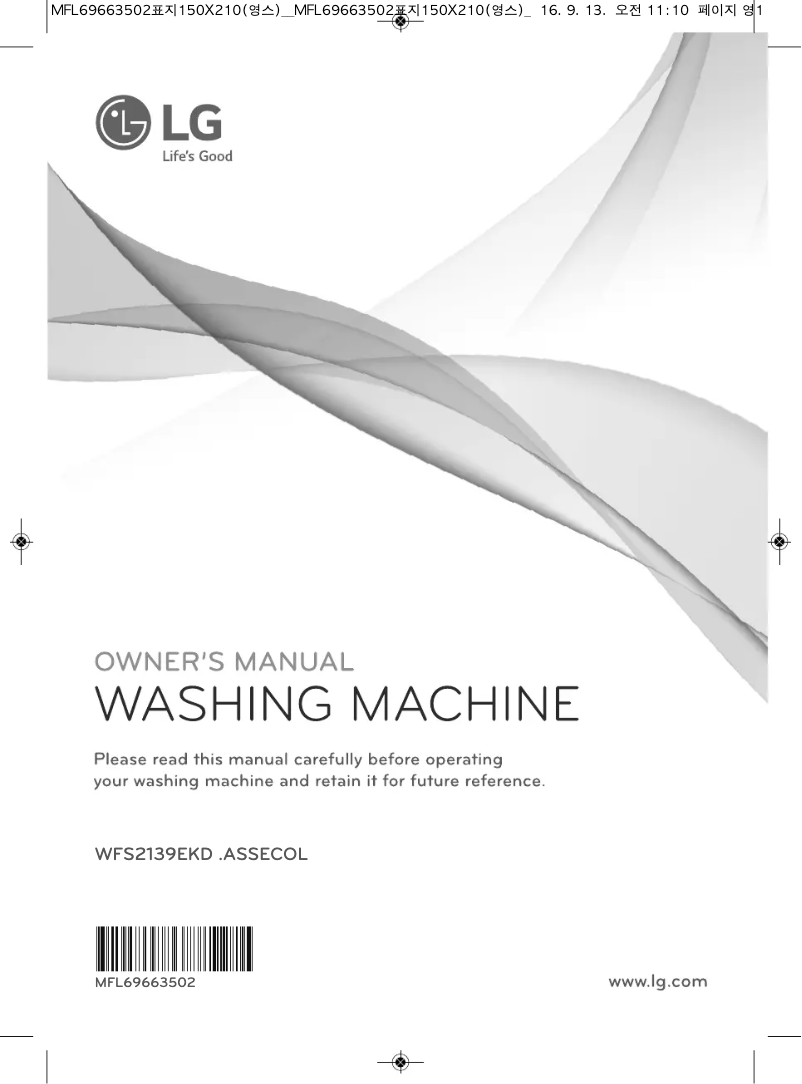 Page 1 de la notice Manuel utilisateur LG WFS2139EKD
