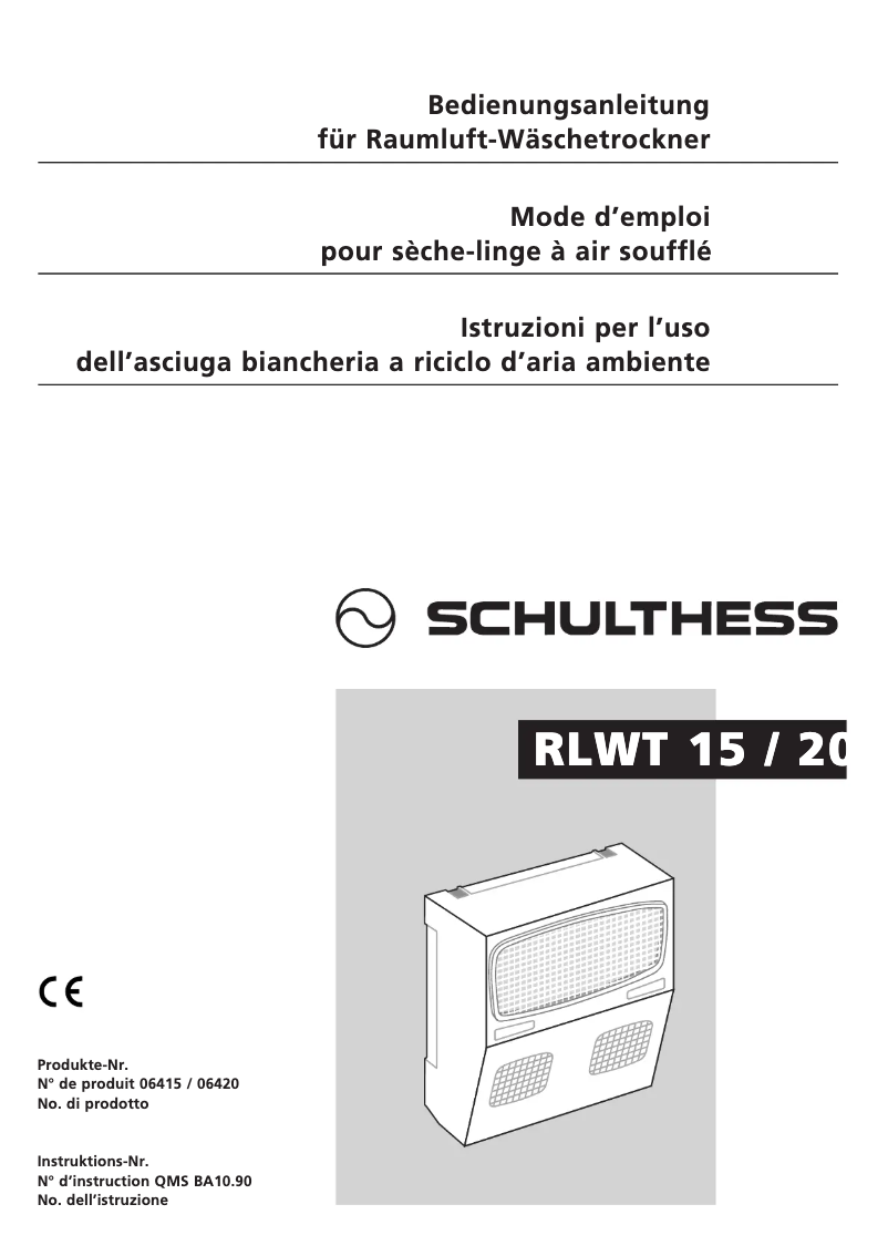 Página 1 del manual Manual de usuario Schulthess RLWT