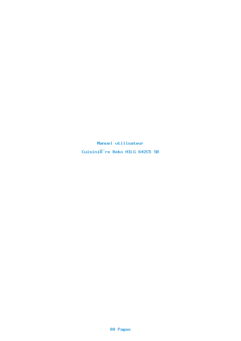 Page 1 de la notice Manuel utilisateur Beko HILG 642C5 SB