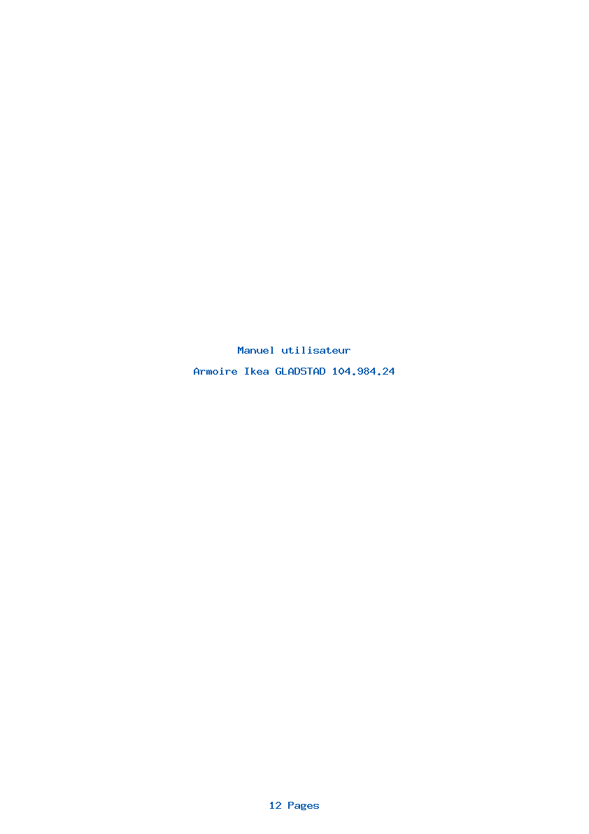 Page 1 de la notice Manuel utilisateur Ikea GLADSTAD 104.984.24
