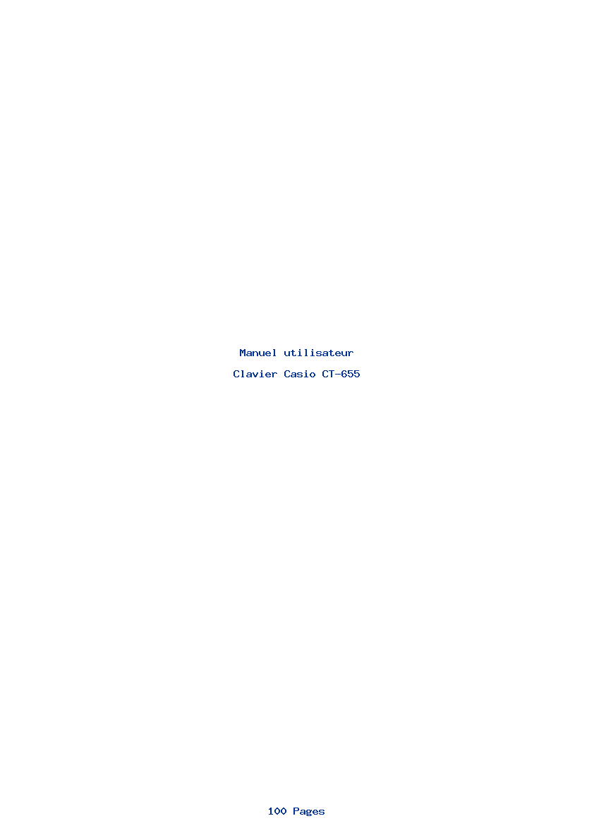 Page 1 de la notice Manuel utilisateur Casio CT-655