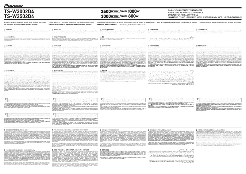 Page 1 of the manual User Manual Pioneer TS-W2502D4