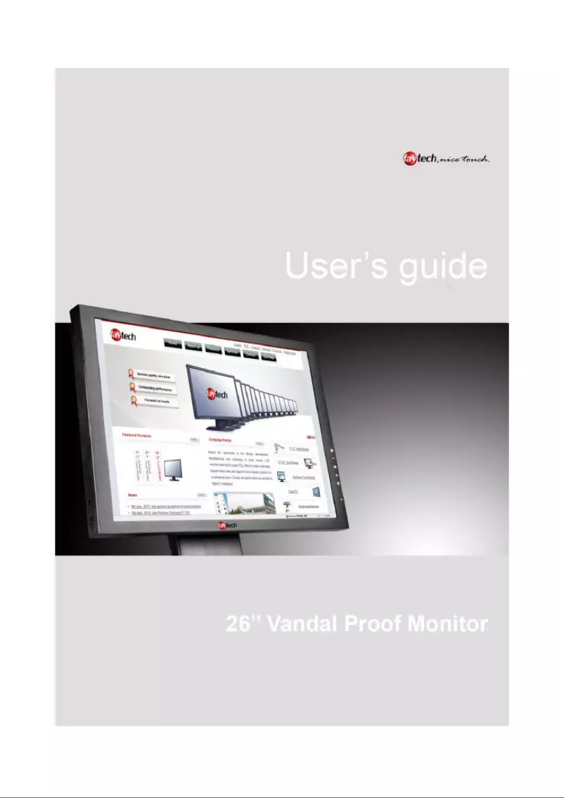 Page 1 de la notice Manuel utilisateur Faytech 26 inch