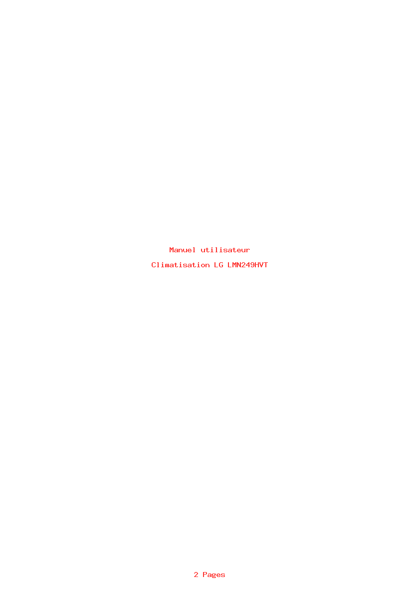 Page 1 de la notice Manuel utilisateur LG LMN249HVT