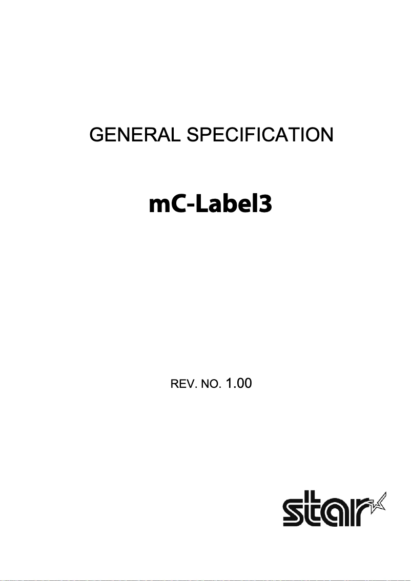 Page 1 de la notice Fiche technique Star Micronics mC-Label3