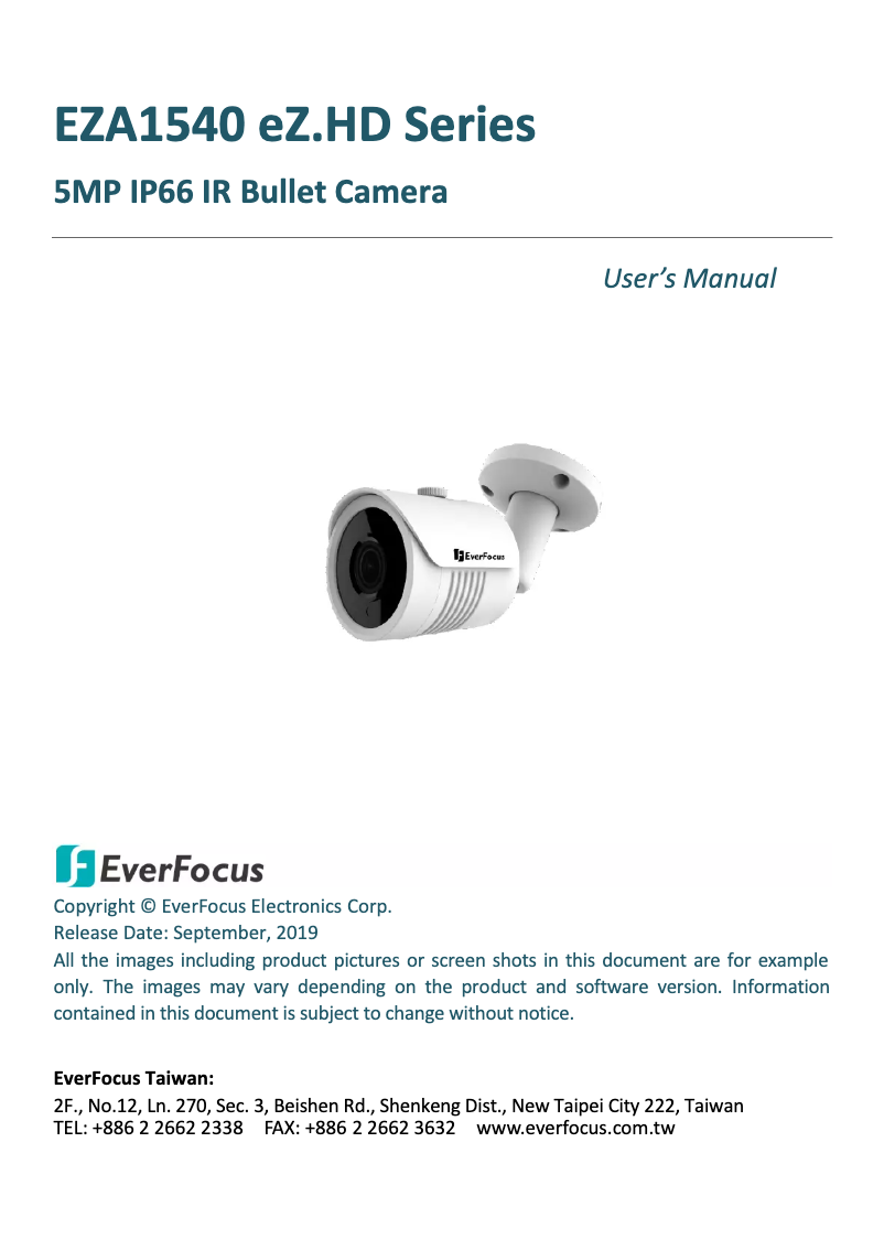 Page 1 de la notice Manuel utilisateur EverFocus EZA1540