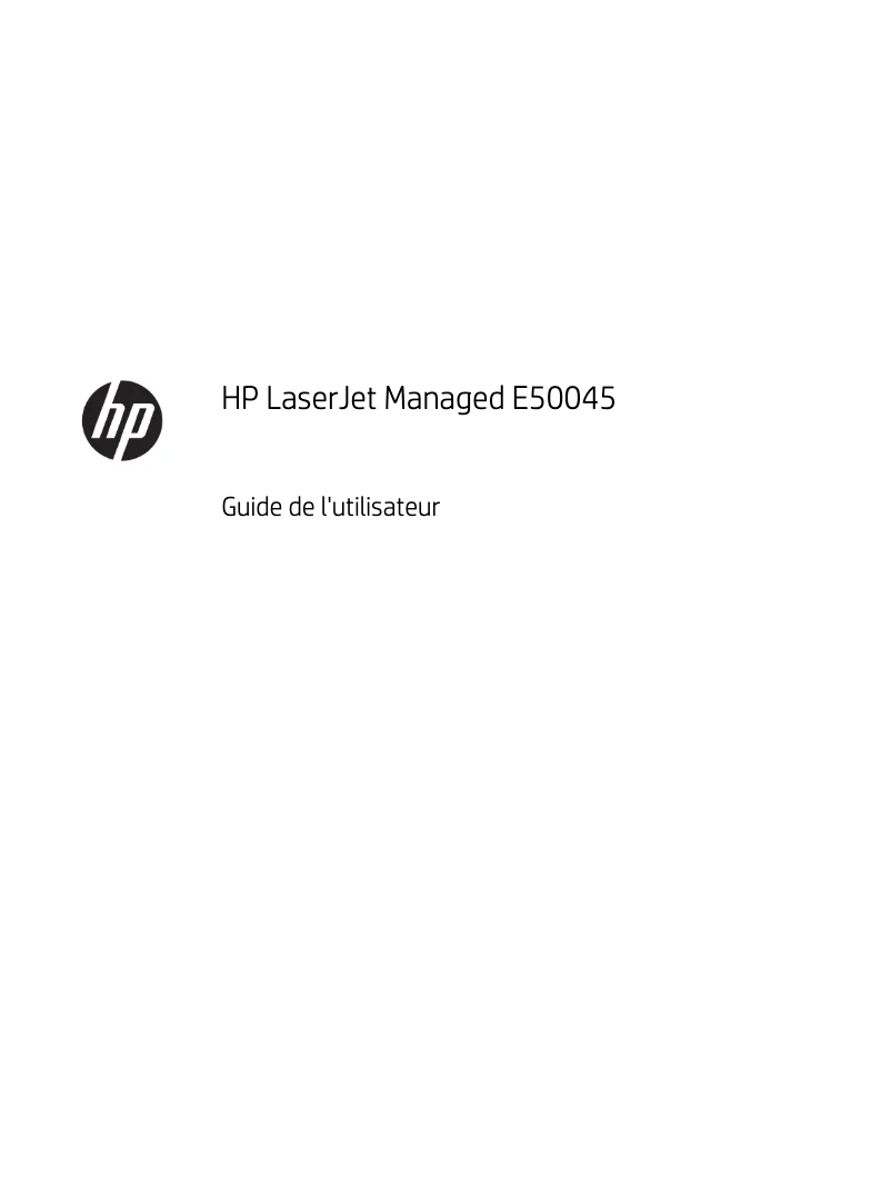 Page n°1 - Manuel utilisateur HP LaserJet Managed E50045dw