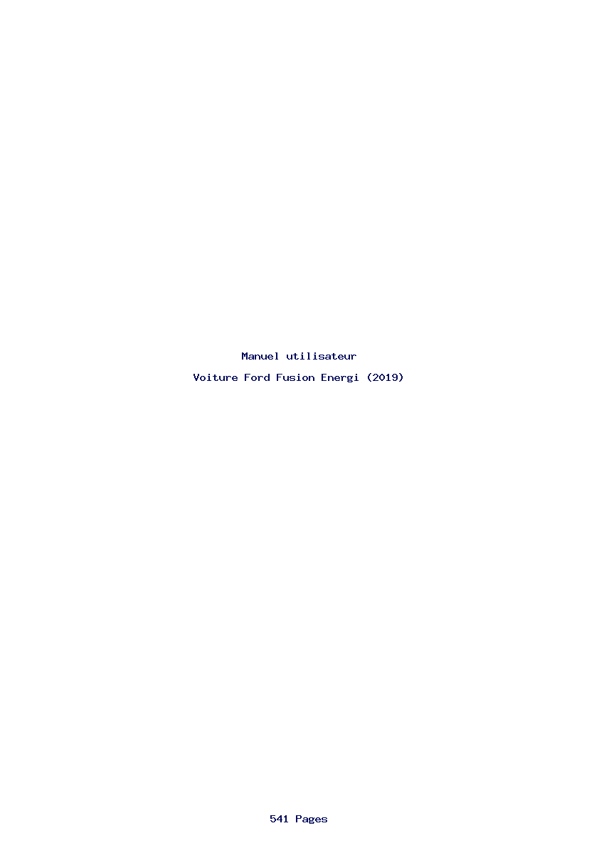 Page 1 de la notice Manuel utilisateur Ford Fusion Energi (2019)