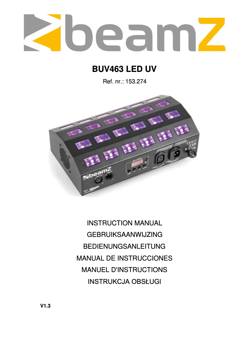 Page 1 de la notice Manuel utilisateur BeamZ BUV463