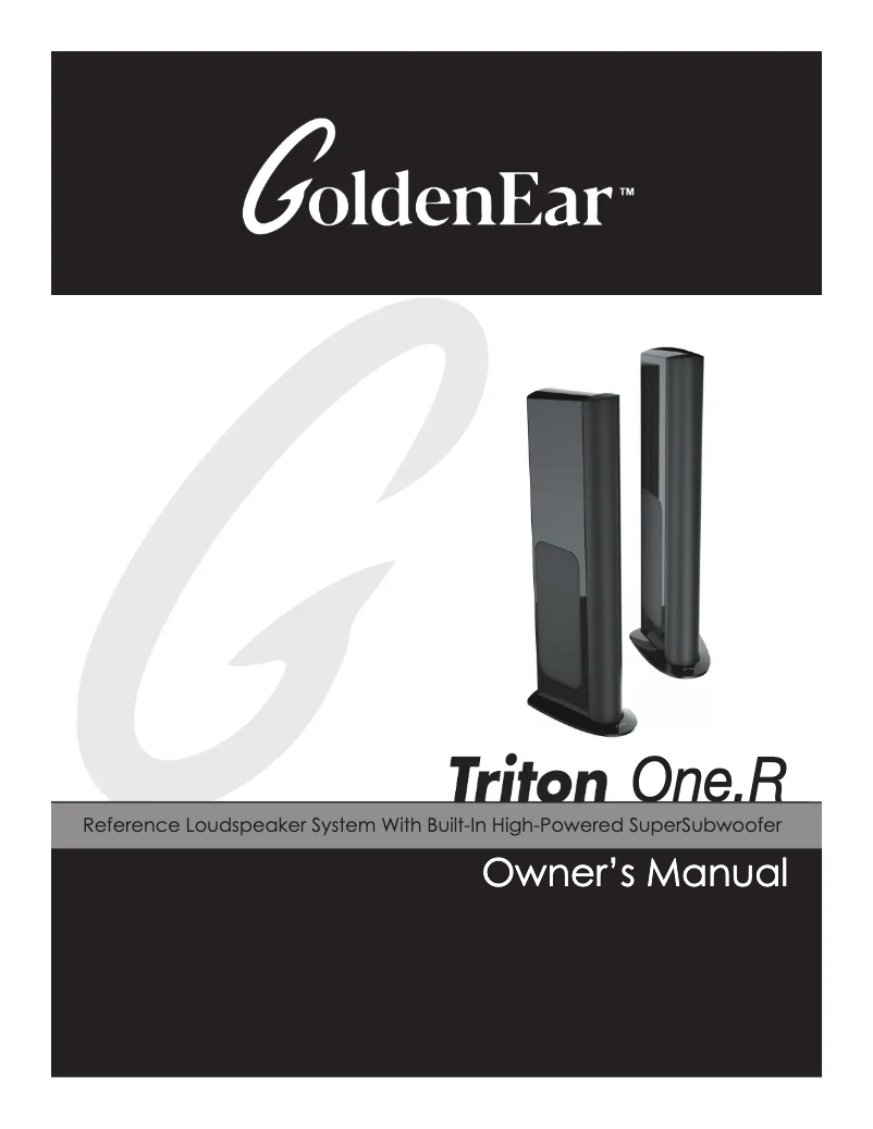 Page 1 de la notice Manuel utilisateur GoldenEar Triton One.R