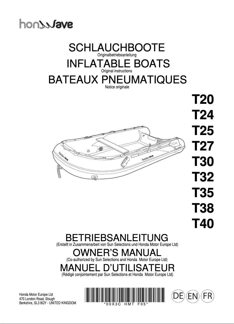 Page 1 de la notice Manuel utilisateur Honda T40
