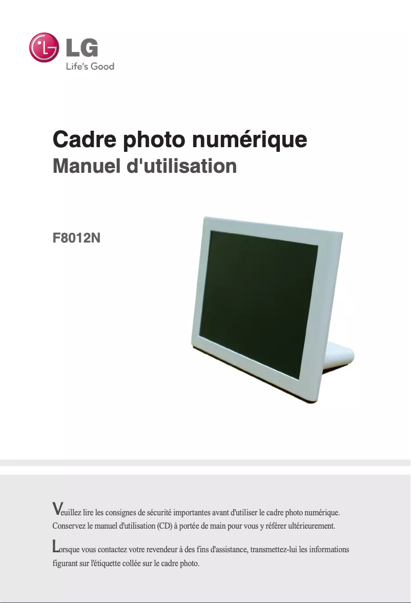 Page 1 of the manual User Manual LG F8012N