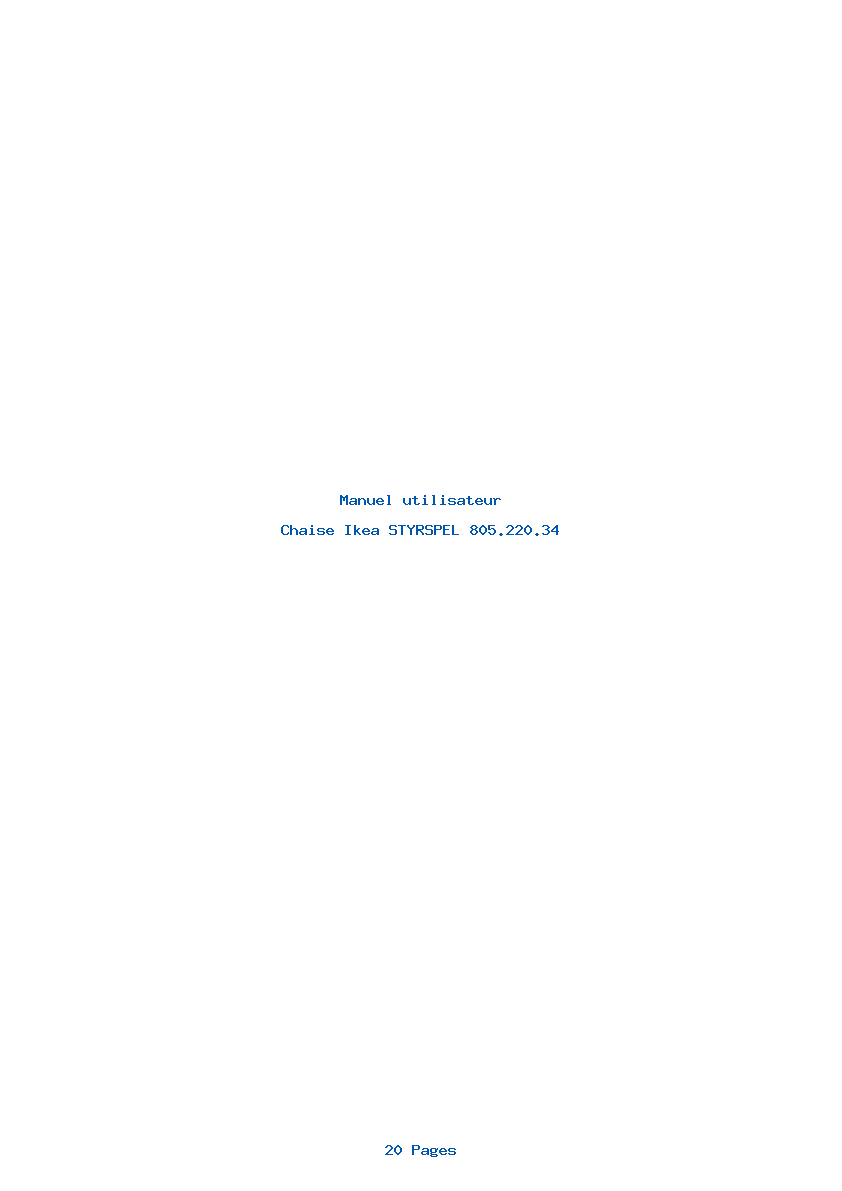 Page 1 de la notice Manuel utilisateur Ikea STYRSPEL 805.220.34