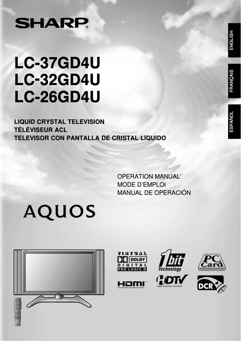 Página 1 del manual Manual de usuario Sharp LC-37GD4U