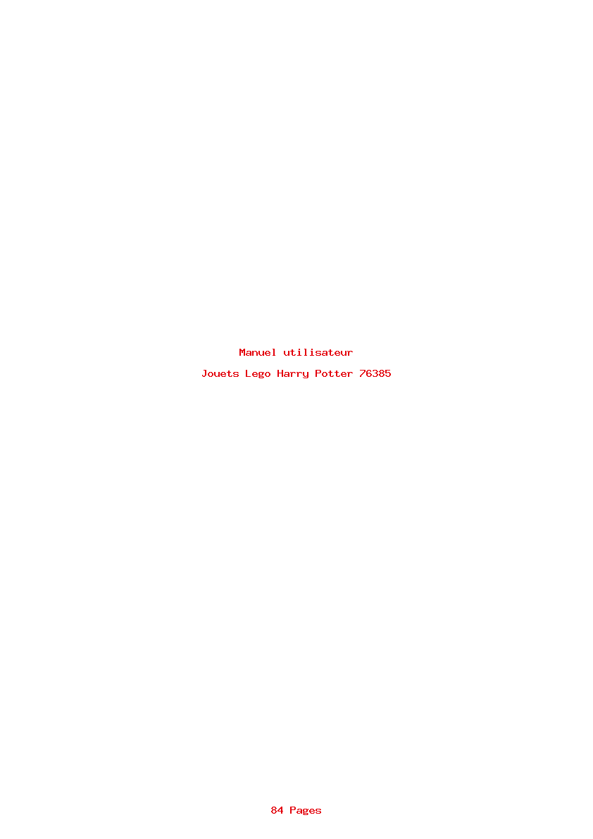 Page 1 de la notice Manuel utilisateur Lego Harry Potter 76385