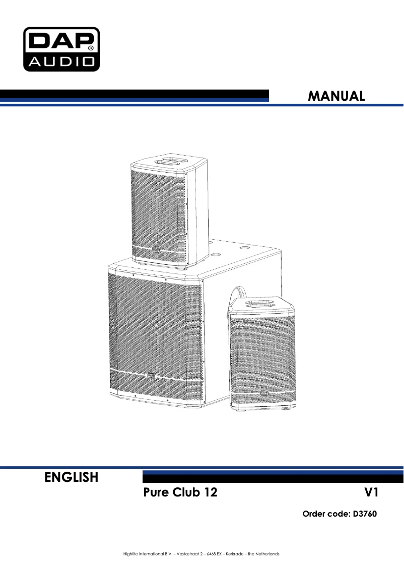 Page 1 de la notice Manuel utilisateur DAP-Audio Pure Club 12