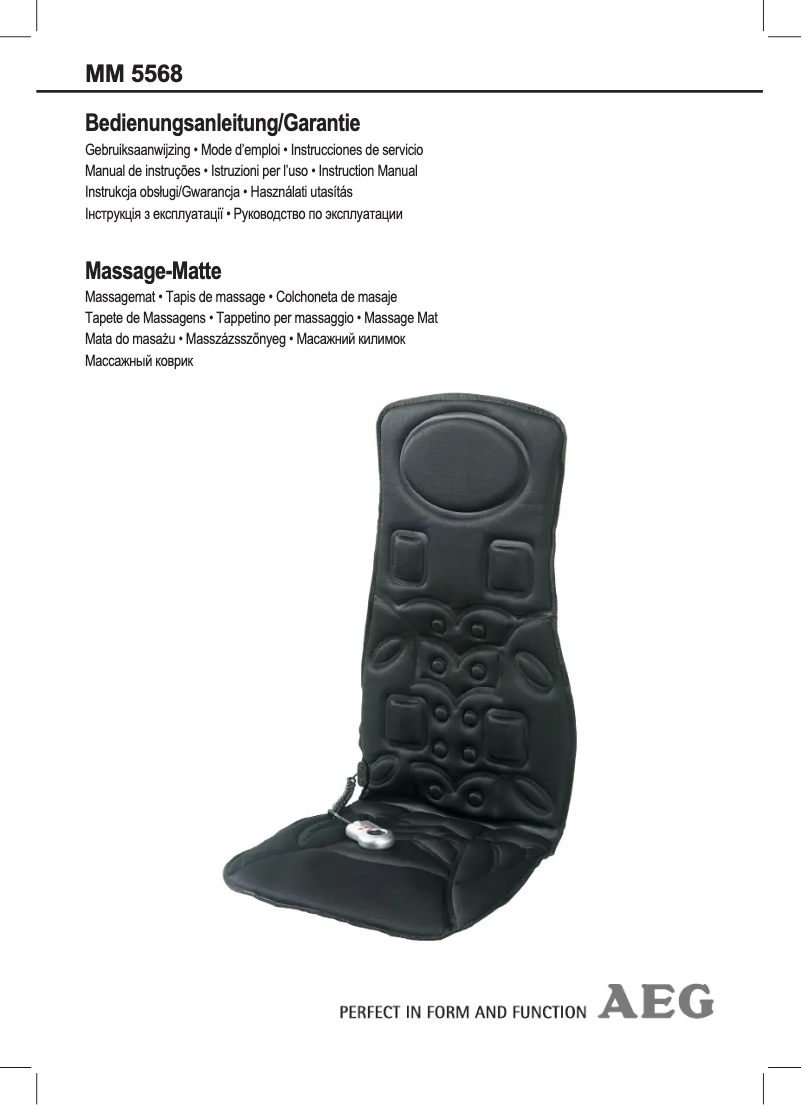 Page 1 de la notice Manuel utilisateur AEG MM 5568